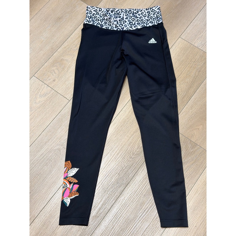 Adidas x FARM Rio Primegreen Floral Graphic High Rise Leggings Black M